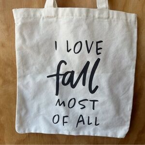 I Love Fall Canvas Cream Tote Bag